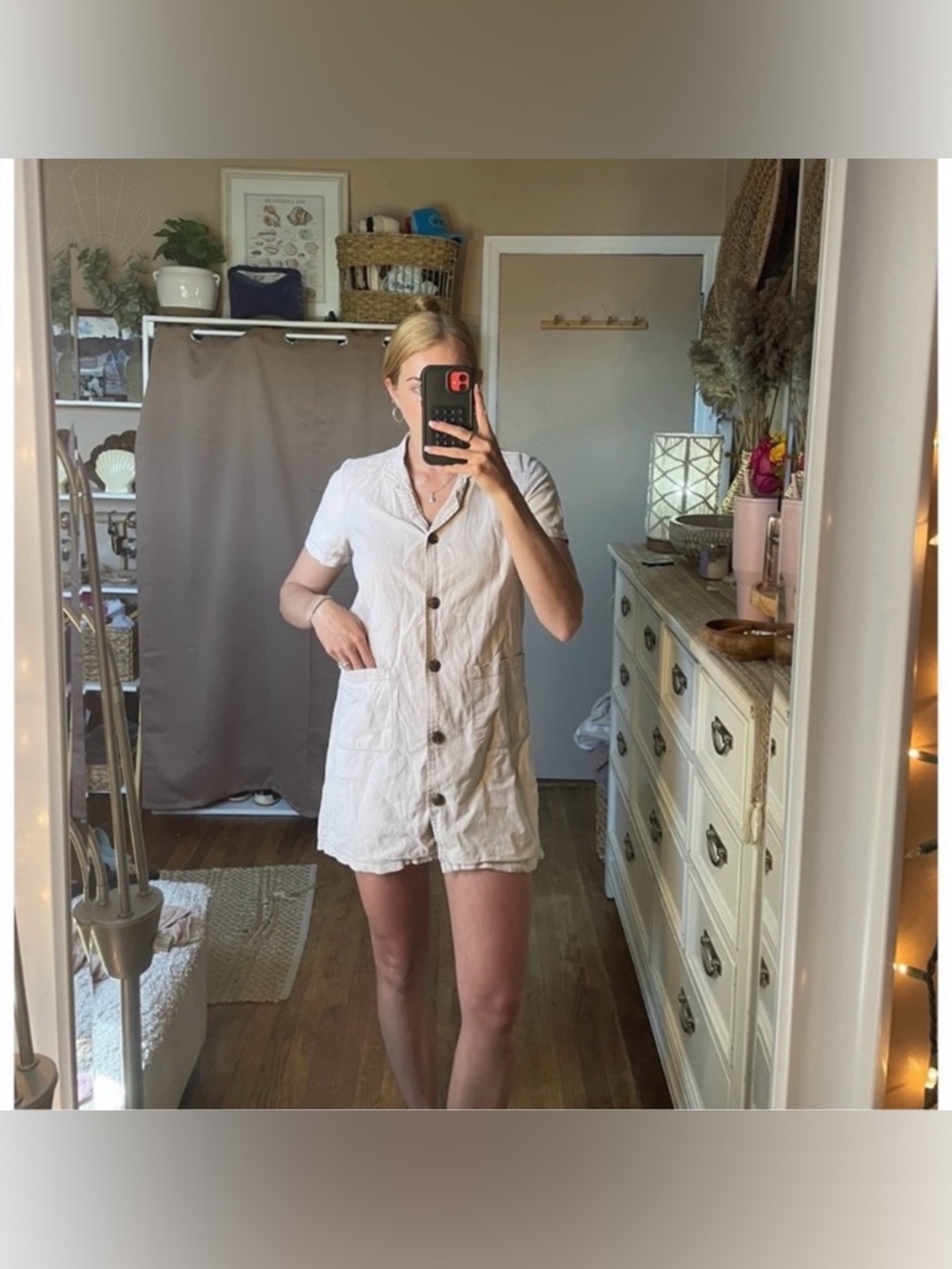 Stylish a-line button up mini dress size small - Picture 9 of 14